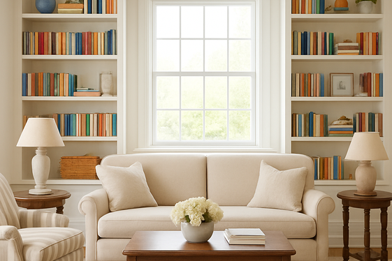 Classic White Built-In Shelves for Timeless Elegance illustration