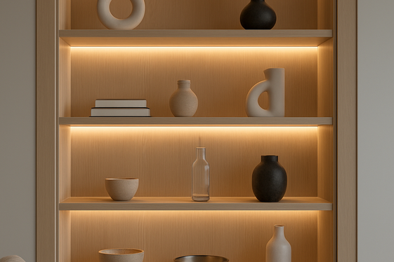 Built-In Shelves with Lighting for Dramatic Effects illustration