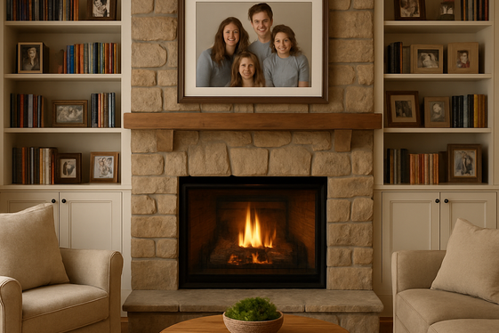 Incorporating Built-In Bookcases Around a Fireplace illustration