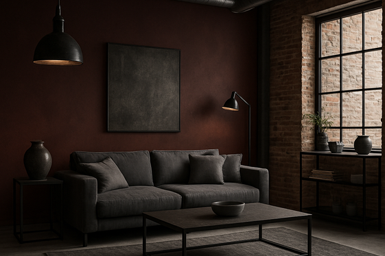 Integrating Dark Red with Industrial Decor Elements illustration