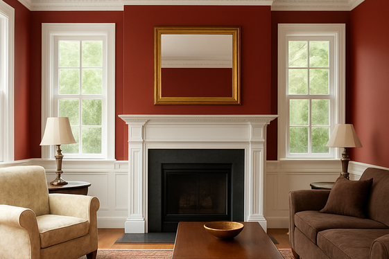 Classic Dark Red with White Trim for Contrast illustration