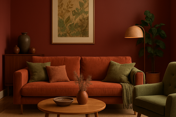Dark Red and Earthy Tones for a Cozy Vibe illustration
