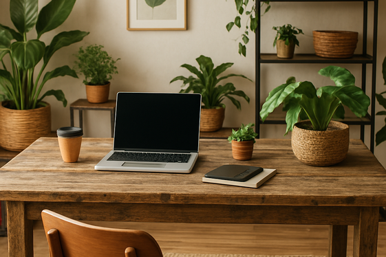 Eco-Friendly Reclaimed Wood Office Tables illustration