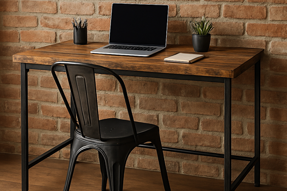 Industrial Style Tables with Metal Accents illustration