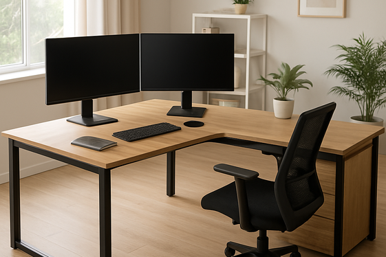 L-Shaped Office Tables for Maximum Workspace illustration
