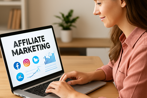 Generate Income via Affiliate Marketing illustration