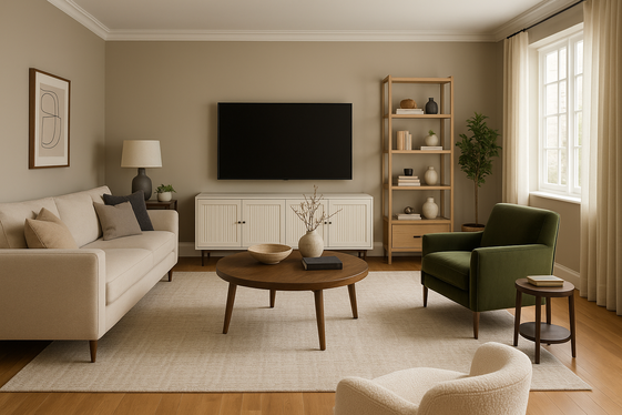 Maximizing Space with an Off Center TV Layout illustration