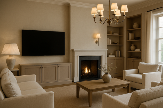 Designing Around Fireplace and Off Center TV Combinations illustration