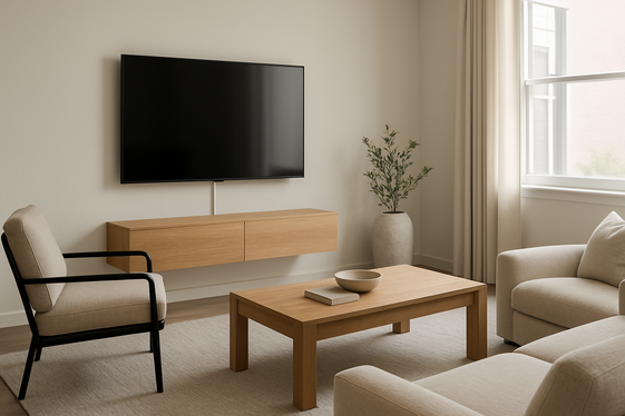 Floating TV Mounts for a Sleek Off Center Look illustration