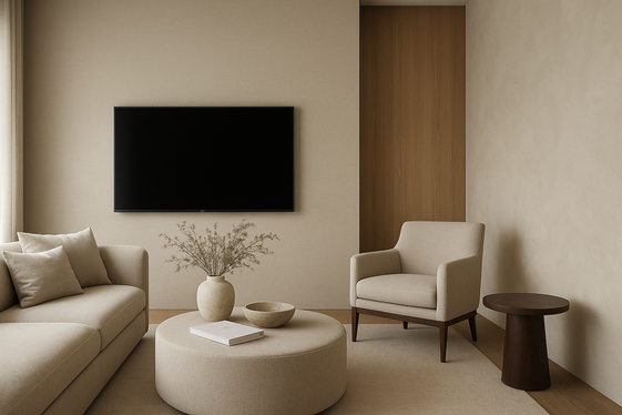 Choosing Wall Finishes that Compliment Off Center TVs illustration
