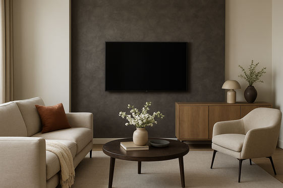 Using Accent Walls to Highlight an Off Center TV illustration
