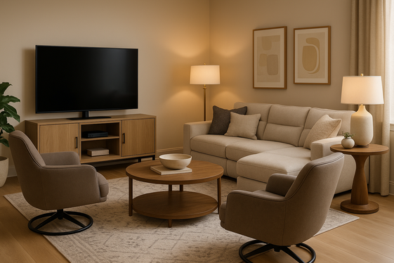 Choosing the Right Seating for Off Center TV Viewing illustration