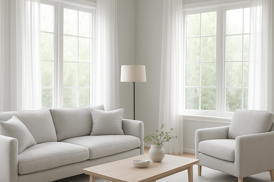 Highlighting Natural Light with Grey Walls illustration