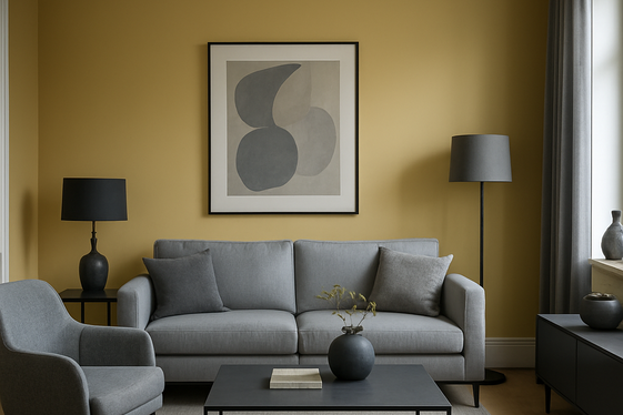 Balancing Yellow with Cool Gray Tones illustration