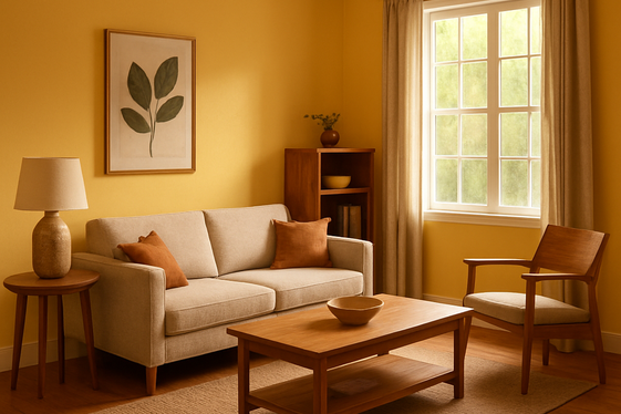 Pairing Yellow Walls with Natural Wood Elements illustration