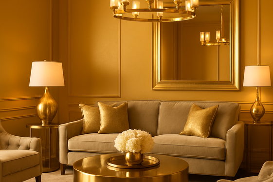 Golden Yellow Walls with Metallic Accents illustration