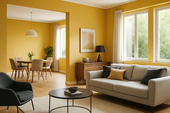 Yellow Walls in Open Concept Living Areas illustration