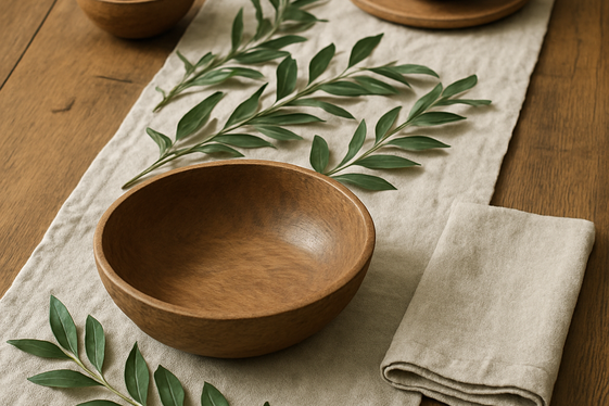 Layered Textures with Linens and Natural Elements illustration