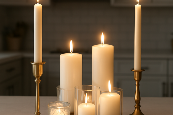 Elegant Candles in Decorative Holders illustration