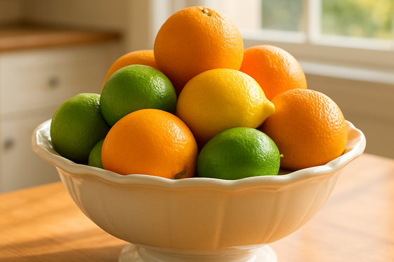Classic Fruit Bowls with a Pop of Color illustration