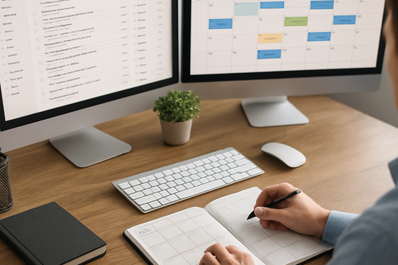 Manage Email Inbox or Calendar Scheduling illustration