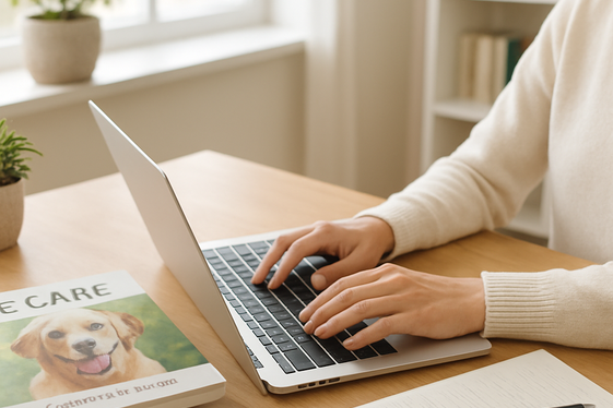 Write a Blog or eBook About Dog Care illustration