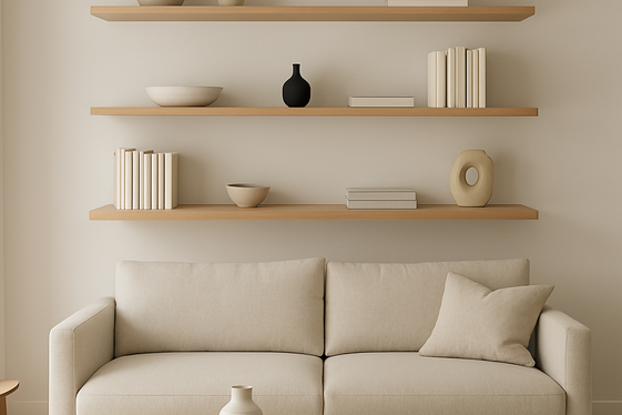 Install Floating Shelves for Display and Storage illustration