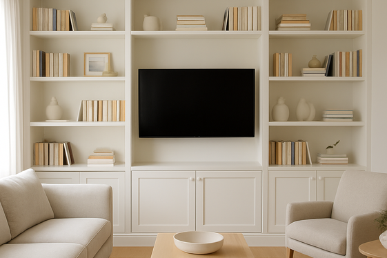 Include Built-In Shelving for a Clean Look illustration