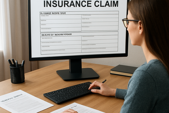Insurance Claim Form Data Entry illustration