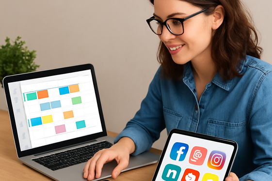 Social Media Management and Marketing illustration