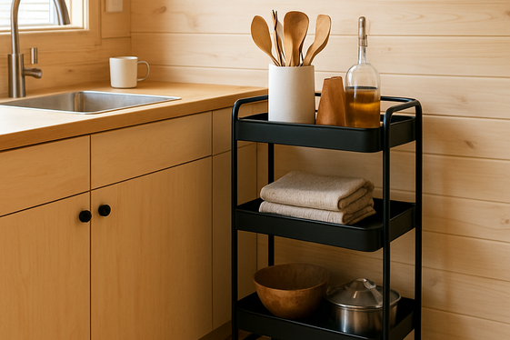 Slim Rolling Carts for Extra Counterspace illustration