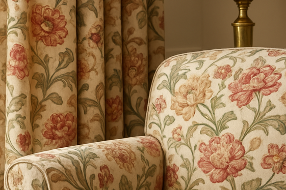 Elegant Floral Patterns in Fabrics and Wallpapers illustration