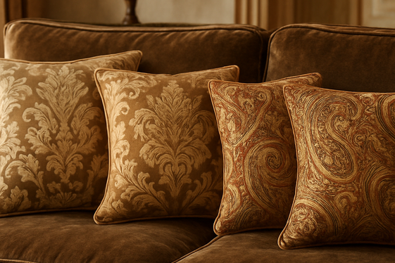 Vintage-Inspired Throw Pillows and Upholstery illustration