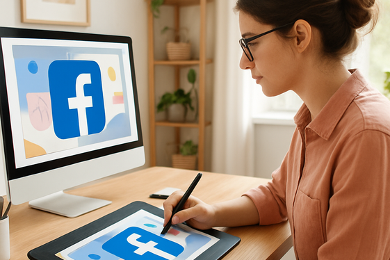 Facebook Remote Graphic Designer Jobs for Creatives illustration