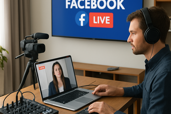 Become a Facebook Live Event Producer from Home illustration