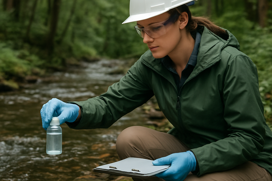 Environmental Scientists: Protecting Public Health and Nature illustration