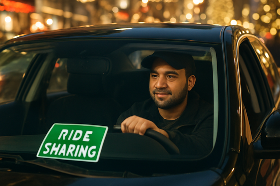 Drive for Ride-Sharing Companies During Peak Holiday Hours illustration