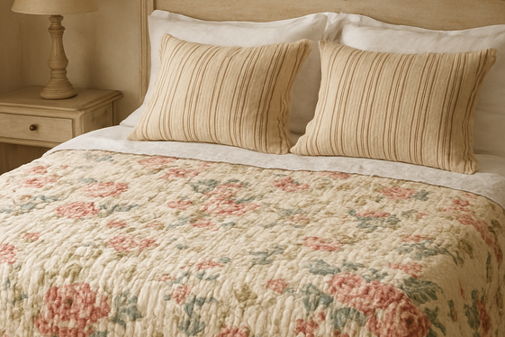 Decorative Throw Pillows and Quilts illustration