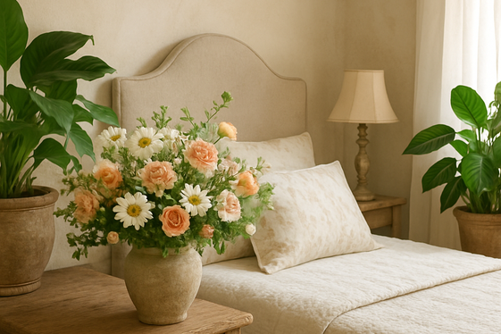 Natural Elements like Fresh Flowers and Plants illustration
