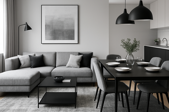 Designing Open-Concept Living Rooms with Monochrome Style illustration