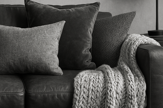 Incorporating Texture to Add Depth to Monochrome Living Rooms illustration