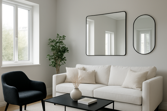 Maximizing Small Spaces with Grey, Black, and White illustration