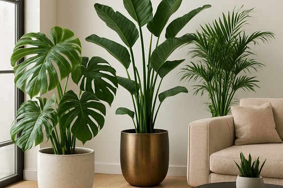 Indoor Plants in Stylish Planters illustration
