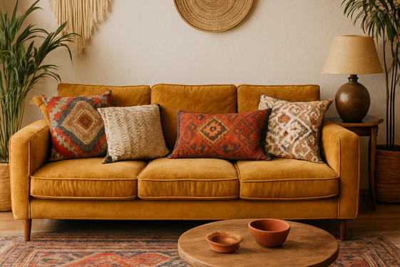 Bohemian Sofas with Patterned Accents illustration