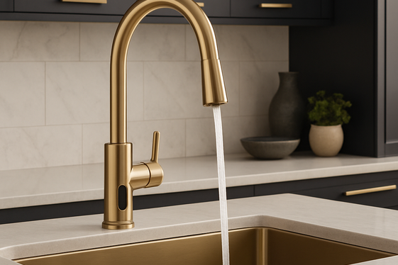 High-End Faucets and Sinks with Modern Features illustration