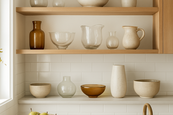Open Shelving with Artistic Displays illustration