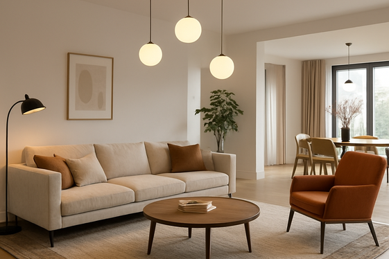 Define Zones with Area Rugs and Lighting illustration