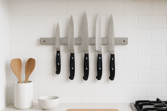 Use Magnetic Strips for Storing Knives and Utensils illustration