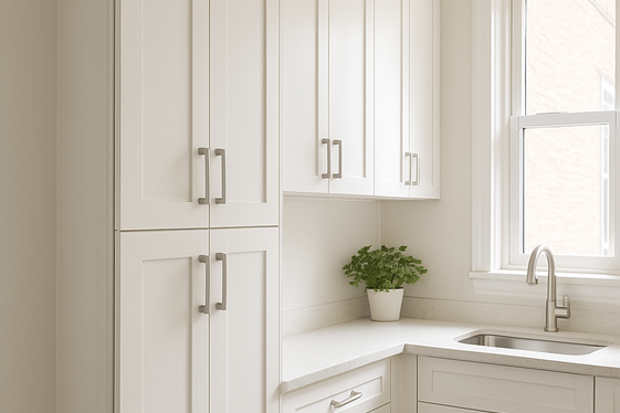 Add Vertical Storage with Tall Cabinets or Shelves illustration