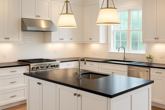 Incorporating Dark Countertops with Light Cabinets illustration
